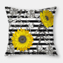 Fashion Yellow Sunflower Geometry Polyester Linen Decorative Square Cushion Cover, Sofa Chair Bed Office Gift Pillowcase/