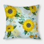Fashion Yellow Sunflower Geometry Polyester Linen Decorative Square Cushion Cover, Sofa Chair Bed Office Gift Pillowcase/