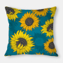 Fashion Yellow Sunflower Geometry Polyester Linen Decorative Square Cushion Cover, Sofa Chair Bed Office Gift Pillowcase/