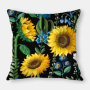 Fashion Yellow Sunflower Geometry Polyester Linen Decorative Square Cushion Cover, Sofa Chair Bed Office Gift Pillowcase/