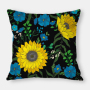 Fashion Yellow Sunflower Geometry Polyester Linen Decorative Square Cushion Cover, Sofa Chair Bed Office Gift Pillowcase/