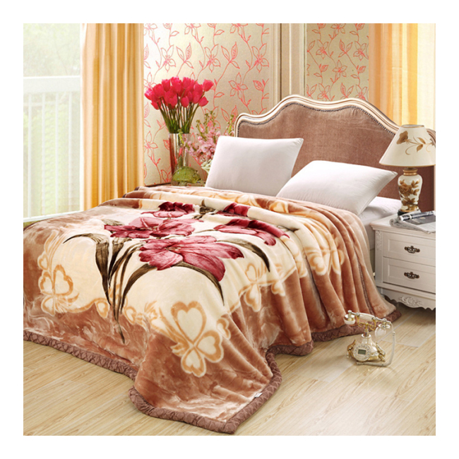 bed blankets for winter, Thick double-layer winter raschel blanket single double wedding red velvet blanket