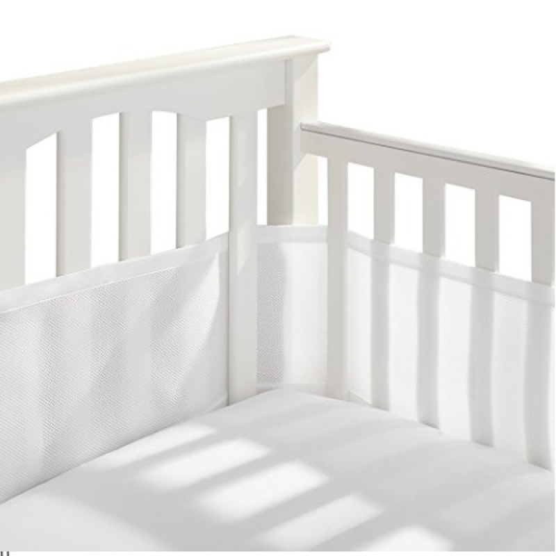 Breathable baby breathable mesh crib liner suitable for 4-panel crib bed circumference/