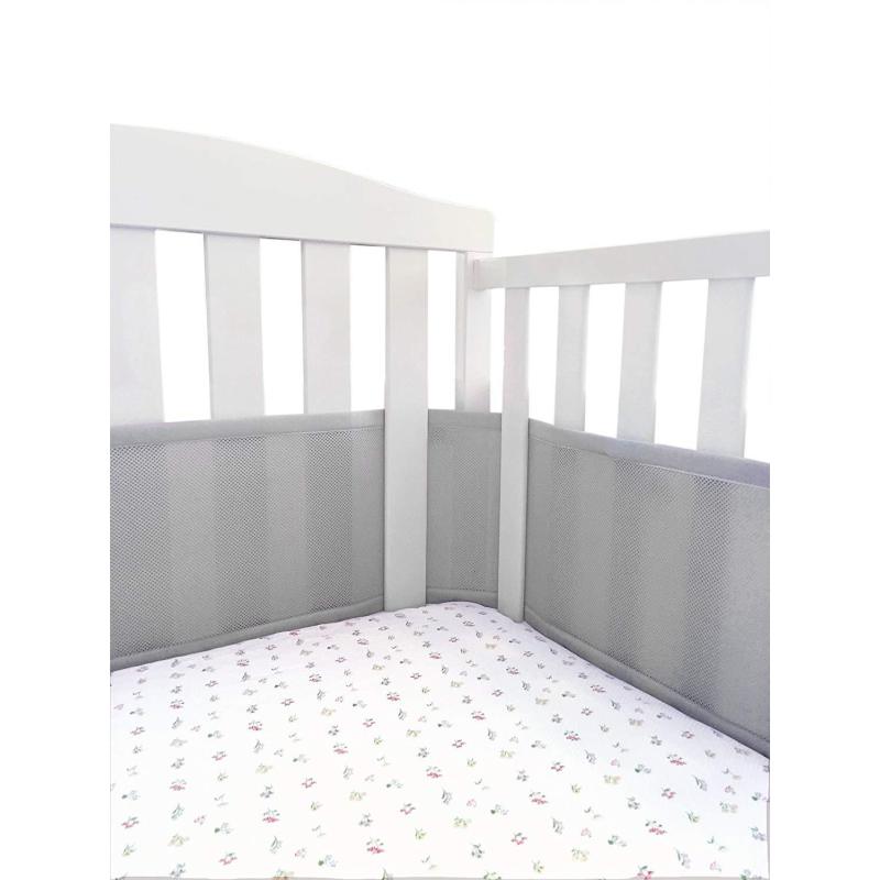 Breathable baby breathable mesh crib liner suitable for 4-panel crib bed circumference/
