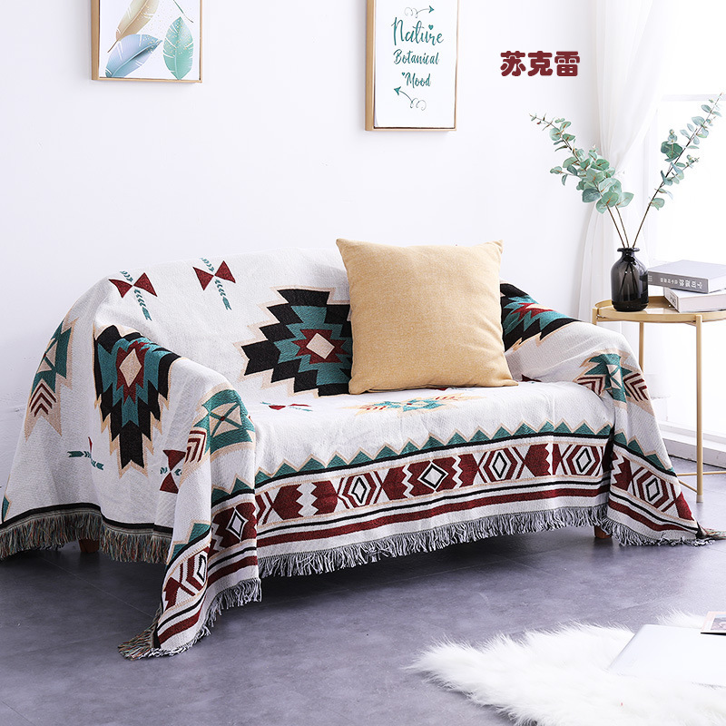 Bohemian Knitted Chair Lounge Blanket Bed Plaid Tapestry Bedspread Women Outdoor Beach Sandy Towels Cape Sofa Cover