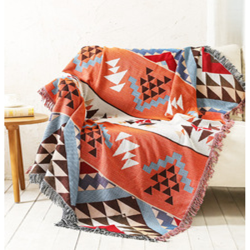 Bohemian Knitted Chair Lounge Blanket Bed Plaid Tapestry Bedspread Women Outdoor Beach Sandy Towels Cape Sofa Cover