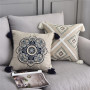 American Tassel Flower Embroidery Cushion Cover, Nordic Geometric Diamond Cushion Cover /