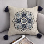 American Tassel Flower Embroidery Cushion Cover, Nordic Geometric Diamond Cushion Cover /