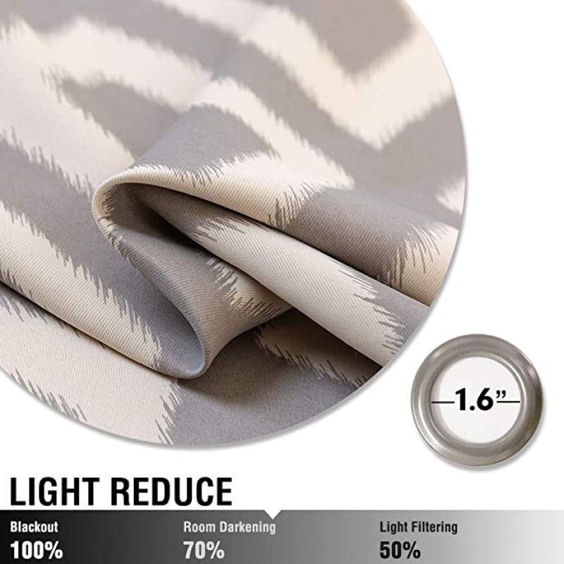 New Geometric Patterns Design Grommet Top Bedroom Blackout Curtain, Room Darkening Thermal Insulated Drapes Window Curtain/