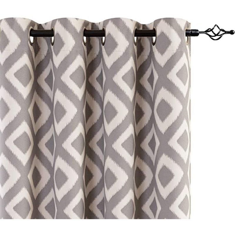 New Geometric Patterns Design Grommet Top Bedroom Blackout Curtain, Room Darkening Thermal Insulated Drapes Window Curtain/