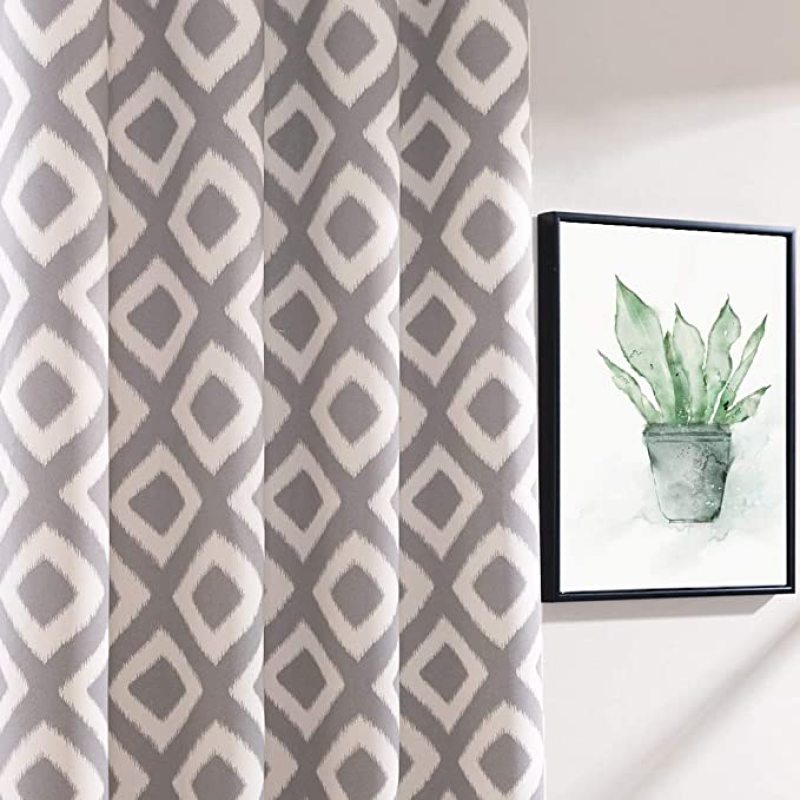 New Geometric Patterns Design Grommet Top Bedroom Blackout Curtain, Room Darkening Thermal Insulated Drapes Window Curtain/