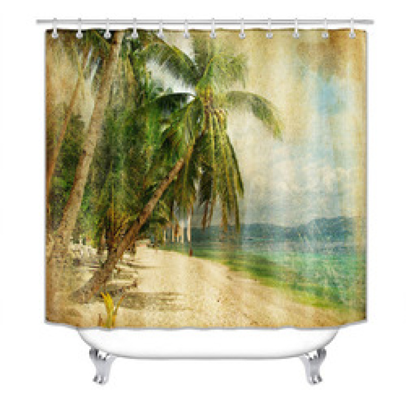 China Pink Rose Custom Shower Curtain Water Repellent, Wholesale 100% Polyester Shower Curtain Print/