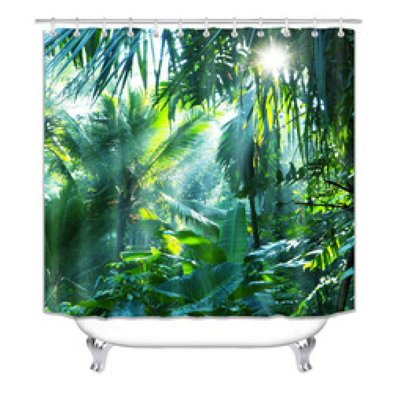 China Pink Rose Custom Shower Curtain Water Repellent, Wholesale 100% Polyester Shower Curtain Print/