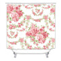 China Pink Rose Custom Shower Curtain Water Repellent, Wholesale 100% Polyester Shower Curtain Print/