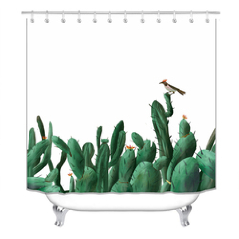 China Pink Rose Custom Shower Curtain Water Repellent, Wholesale 100% Polyester Shower Curtain Print/
