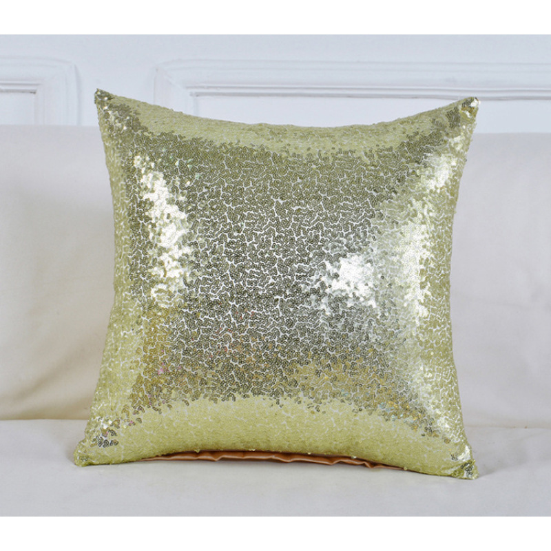 Multi-Size Glitter Sequin Cushion Cover Satin Sparkling Throw Pillow Case Sham Pattern Zipper Pillowslip Pillowcase for Decor