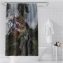 Home Decor Waterproof Polyester Bathroom Shower Curtains, Hot Sale Puerto Rico Thick Large Shower Curtain with Hooks