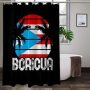 Home Decor Waterproof Polyester Bathroom Shower Curtains, Hot Sale Puerto Rico Thick Large Shower Curtain with Hooks