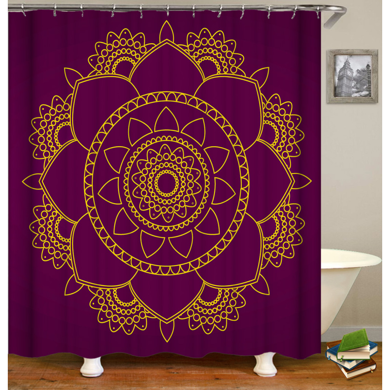 2021 Wholesale With Factory Price 100% Polyester  Waterproof Printed Bathroom Shower Curtains/