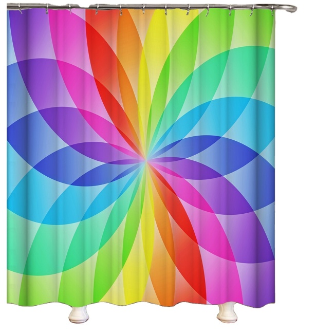 2021 Wholesale With Factory Price 100% Polyester  Waterproof Printed Bathroom Shower Curtains/