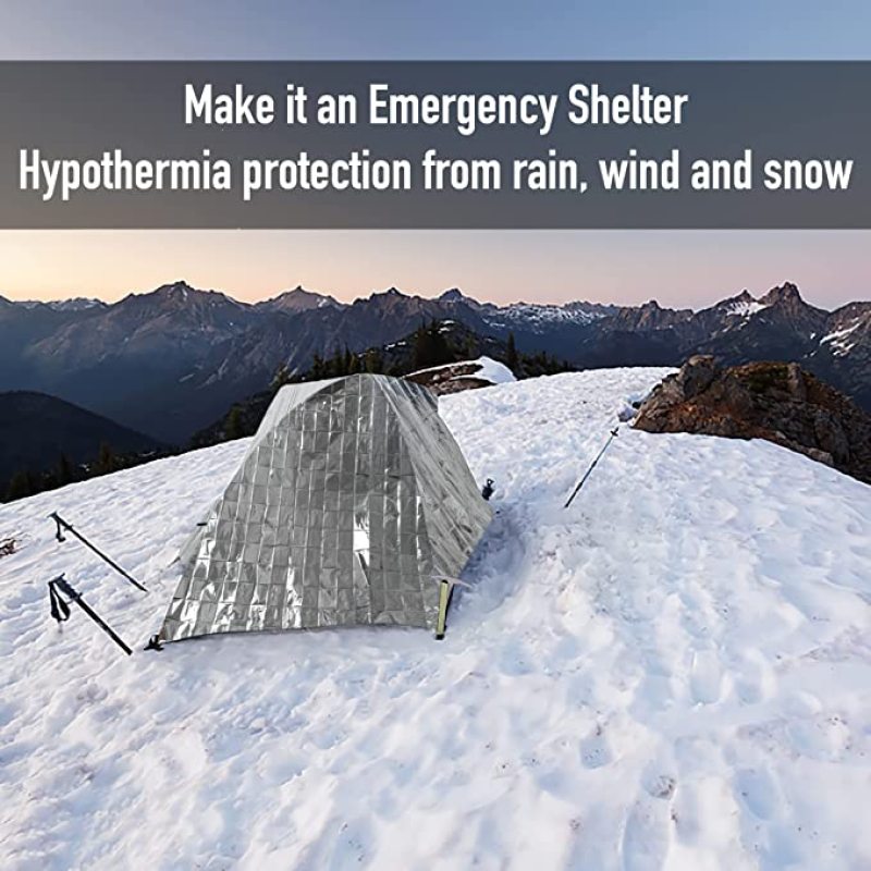 Emergency Blanket Outdoor Survival First Aid Military Rescue Kit Windproof Waterproof Foil Thermal Blanket for Camping Hiking