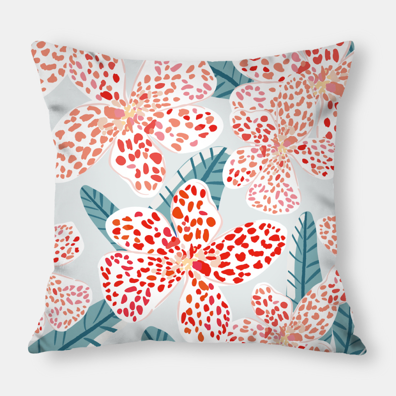 Hot Sale Color Flower Flora Bursts Polyester Throw Cushion Cover, Car Sofa Decorative Pillowcases Home Decor Cushion Cover/