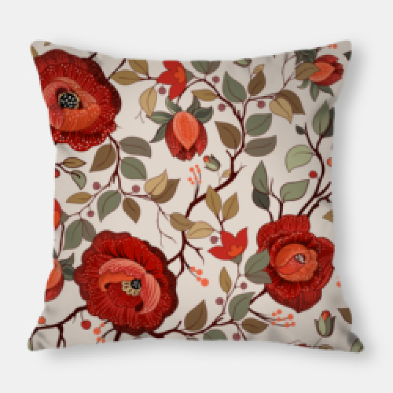 Hot Sale Color Flower Flora Bursts Polyester Throw Cushion Cover, Car Sofa Decorative Pillowcases Home Decor Cushion Cover/