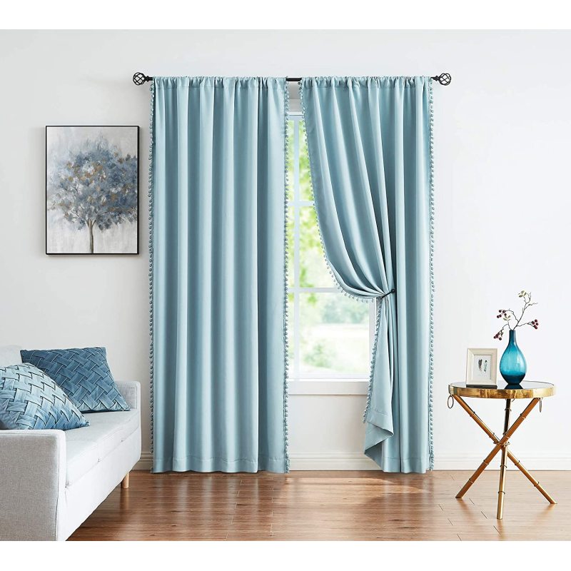 Cheap 42*84 Inch Readymade Solid Blackout Curtain For Living Room/