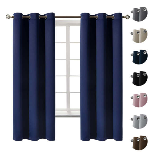 Cheap 42*84 Inch Readymade Solid Blackout Curtain For Living Room
