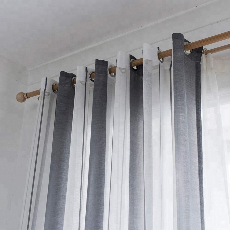 grey stripe sheer curtain design for salon dubai window curtain