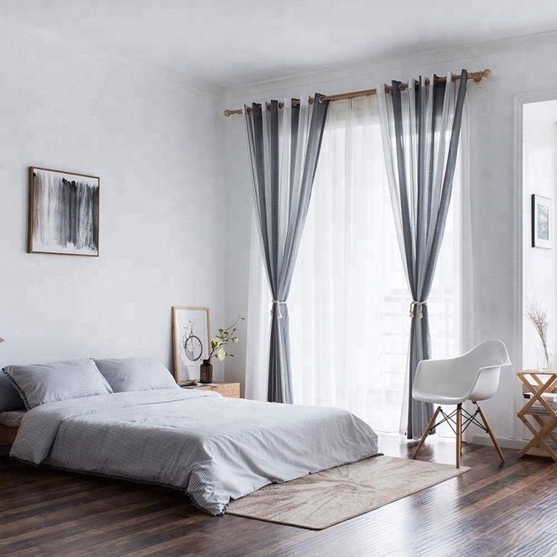 grey stripe sheer curtain design for salon dubai window curtain