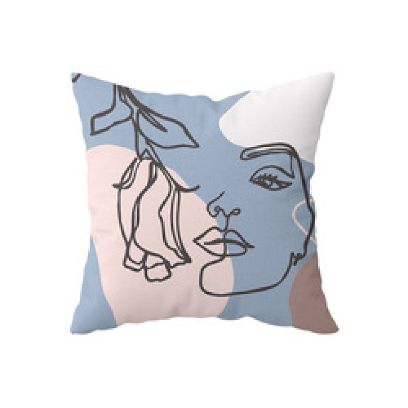 Couvertures de coussin d'oreillers de maison de lignes abstraites nordiques en gros, housses de coussin de canapé de lit d'art moderne de polyester de haute qualité/