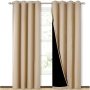 Hot Sell Grey Baby Bedroom Quality Sleep 100% Blackout Grommet Curtain, Polyester Drop Thermal Insulated Solid Color Curtain/