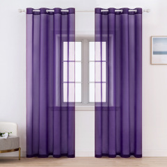 Voile Wine Red Tulle Curtains Living Room Bedroom Sheer Curtain, Decoration Kitchen Window Treatment Finished Sheer Curtain/