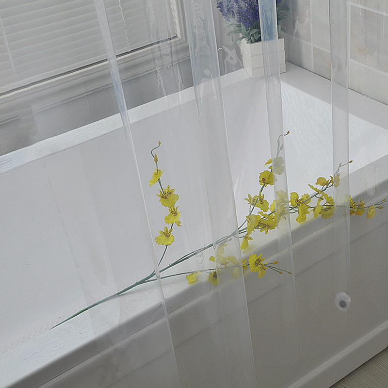 Transparent security PEVA mildew bathroom shower curtain, white  mold waterproof plastic curtain/