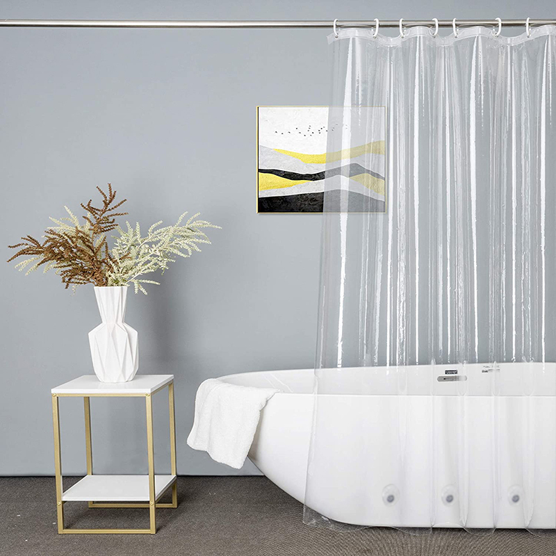 Transparent security PEVA mildew bathroom shower curtain, white  mold waterproof plastic curtain/