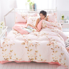 Vintage Pattern Four-Piece Cotton-Like Skin-Friendly Bedding Set, Four-Piece Cotton-Resistant Polyester Bedding Set /