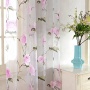 100% polyester pink flower sheer curtain for the girls kids room perspective elegant curtain