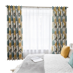 Leaf Chenille Printing Window Curtain for Living Room/