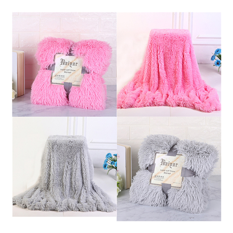 Super Soft Long Shaggy Fuzzy Fur Faux Fur Warm Elegant Cozy With Fluffy Sherpa Throw Blanket winter blankets for beds