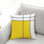 Yellow Geometric Super Soft Velvet Fabric Cushion, 2019 Explosion Yellow Pattern Series Striped Square Pillow /