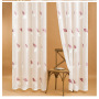 High Quality Made in China Red White Embroidered Leaves Living Room Sheer Curtain, Decoracion Bedroom Polyester Sheer Curtain/