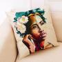 3D Cushions Home Decor Pillow, American Style African Woman Cushion Cover/