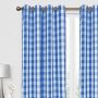 Custom Blue&White Panel Buffalo Checkr Window Curtain, Fashion Polyester Fabric Thermal Insulated Grommet Curtain/