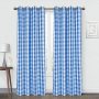 Custom Blue&White Panel Buffalo Checkr Window Curtain, Fashion Polyester Fabric Thermal Insulated Grommet Curtain/