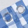 Custom Blue&White Panel Buffalo Checkr Window Curtain, Fashion Polyester Fabric Thermal Insulated Grommet Curtain/