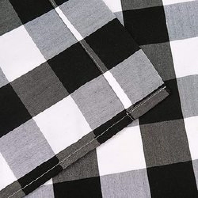 Custom Blue&White Panel Buffalo Checkr Window Curtain, Fashion Polyester Fabric Thermal Insulated Grommet Curtain/