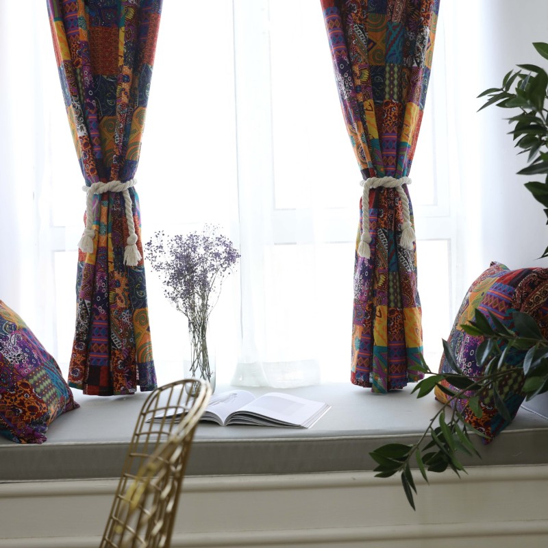 Decorativas russian cortinas baratas, For home 55*85inch ready made short grommet curtains