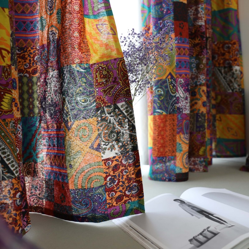 Decorativas russian cortinas baratas, For home 55*85inch ready made short grommet curtains