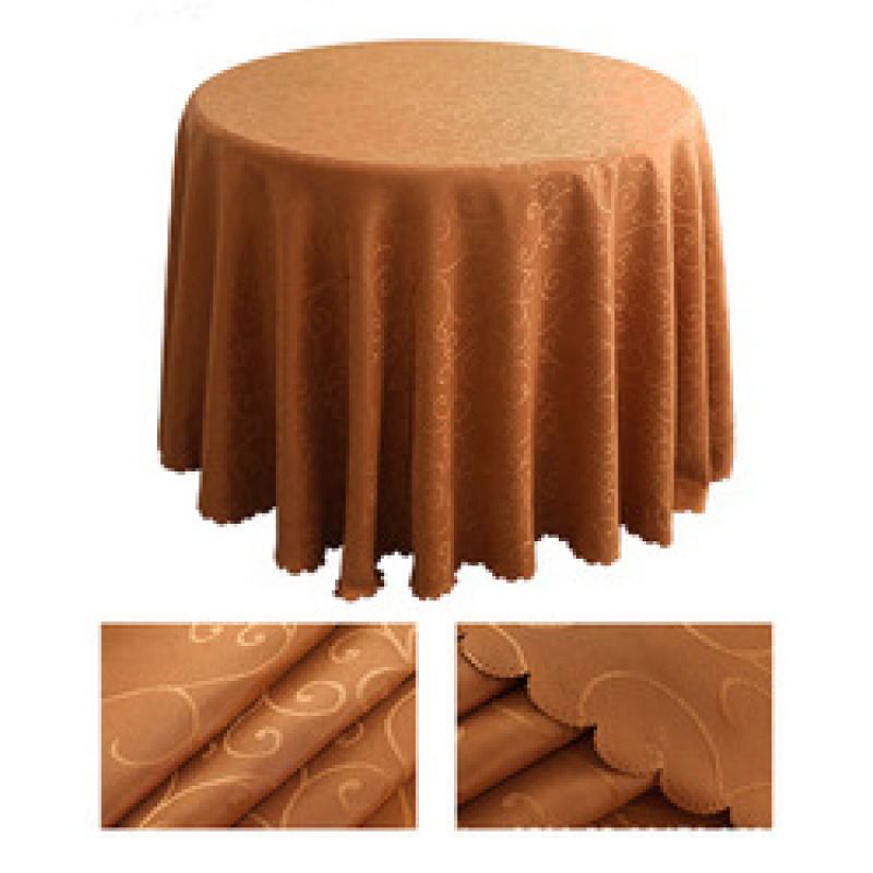 Nappe de ménage de banquet de mariage de réunion d'hôtel en gros, nappe ronde populaire de polyester de nappe de jacquard/